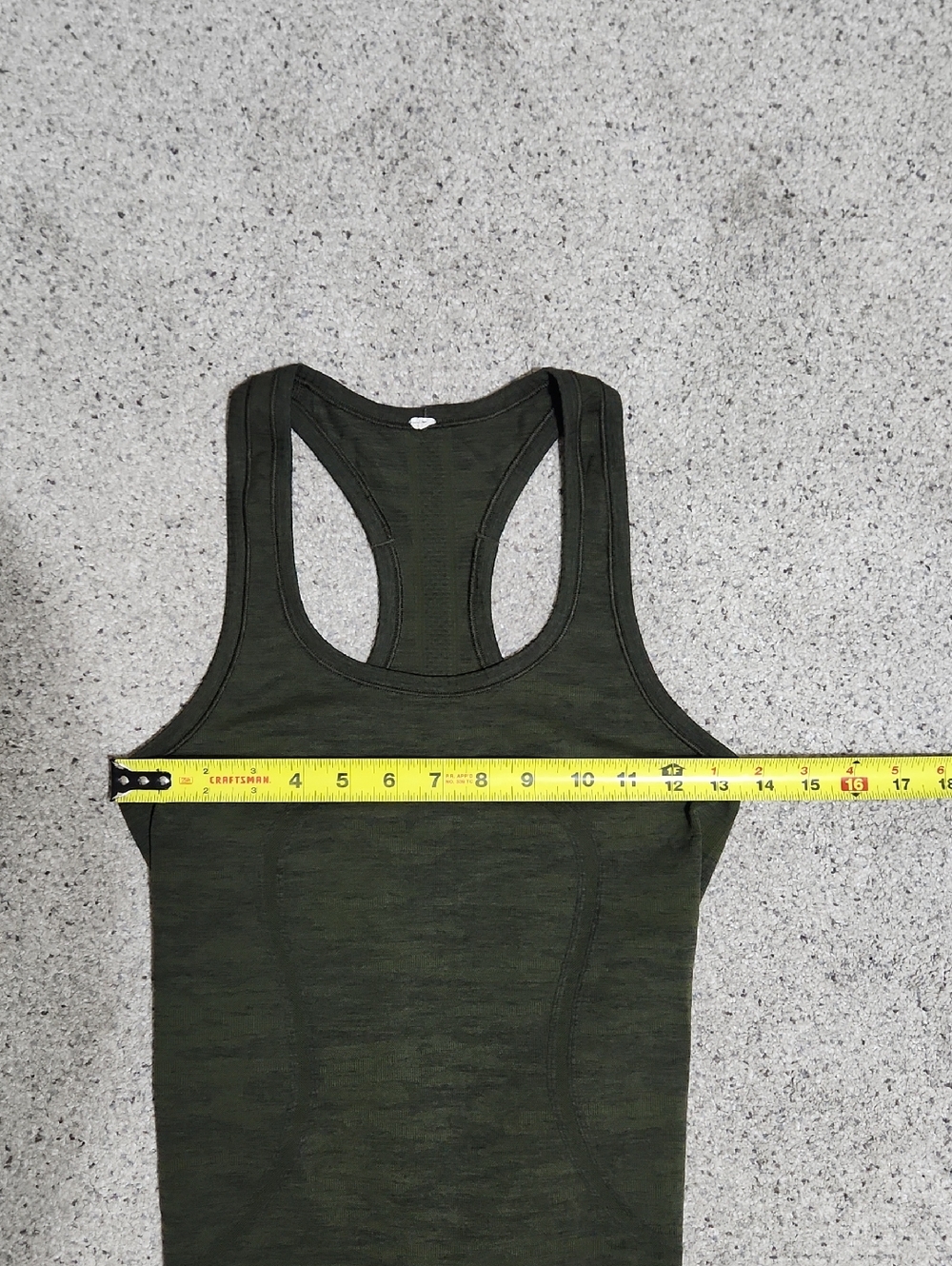 Lululemon Athletica Tank Top Swiftly Tech Dark Green Brave Olive Black Size 4 - Picture 8 of 10